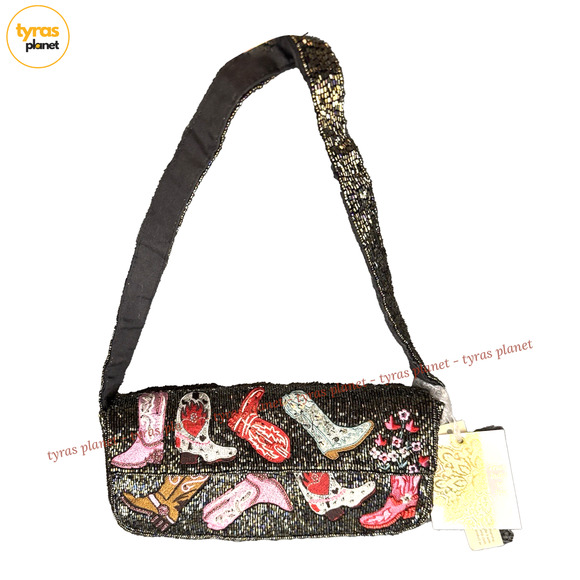 Unbranded Handbags - Rare Brand New Release Viral Cowboy Boots Beaded Bag Made In India